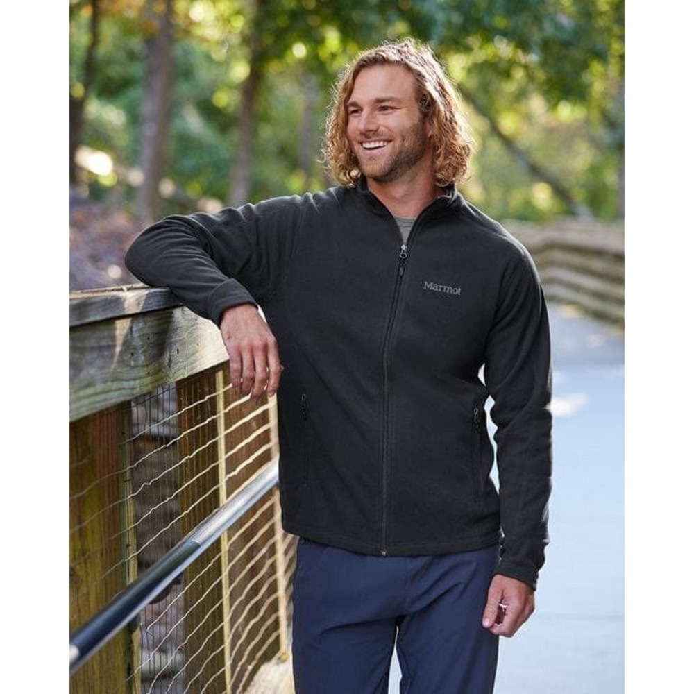 Marmot Rocklin Full Zip Fleece Jacket Mens Medium Black 901075 NWT